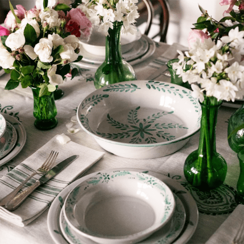 Collette Dinnigan Green Swirl Ceramics