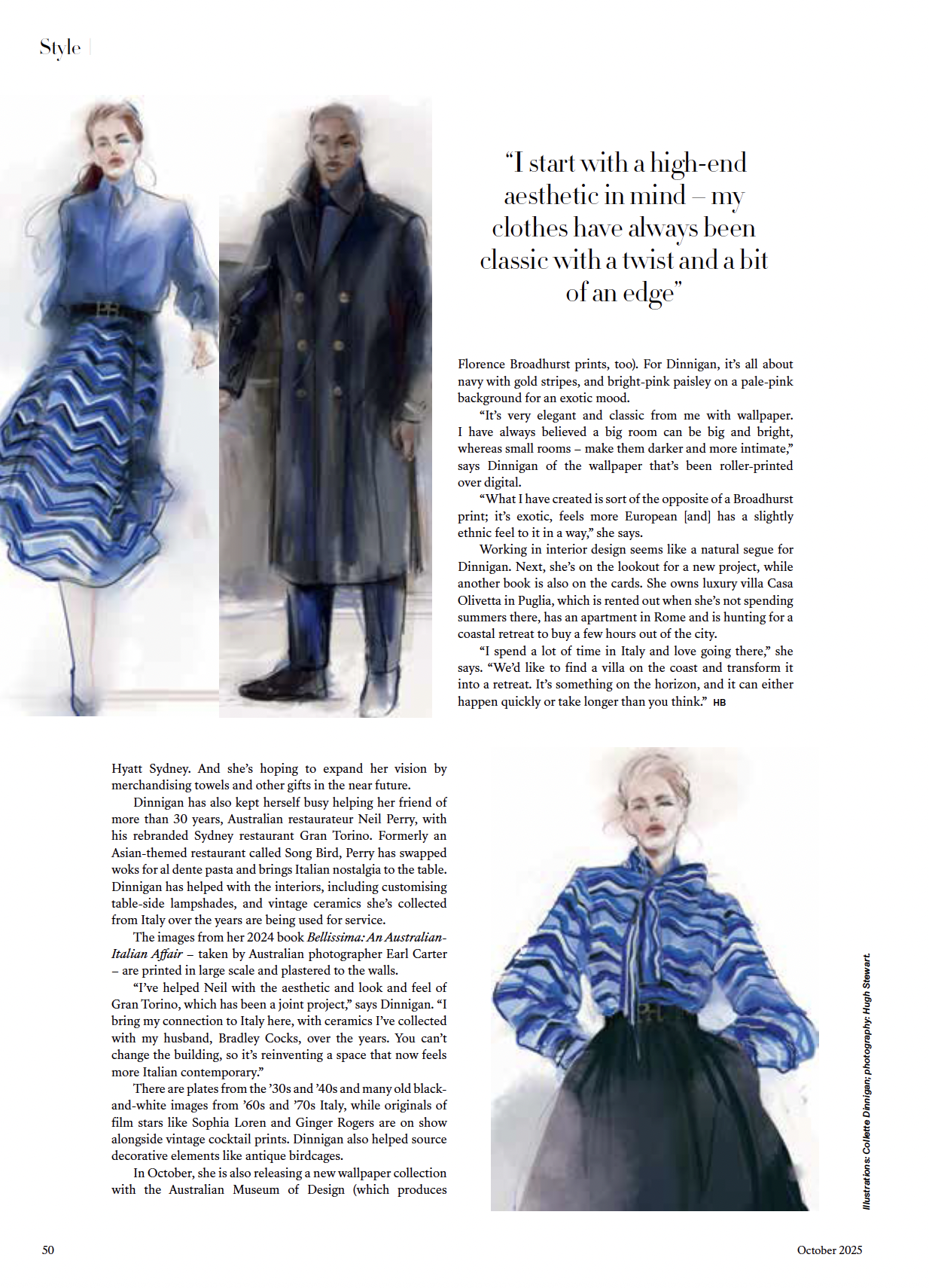 Harpers Bazaar October 2025 Collette Dinnigan